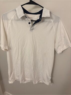 Kenneth Cole White Polo with Navy Inner Placket